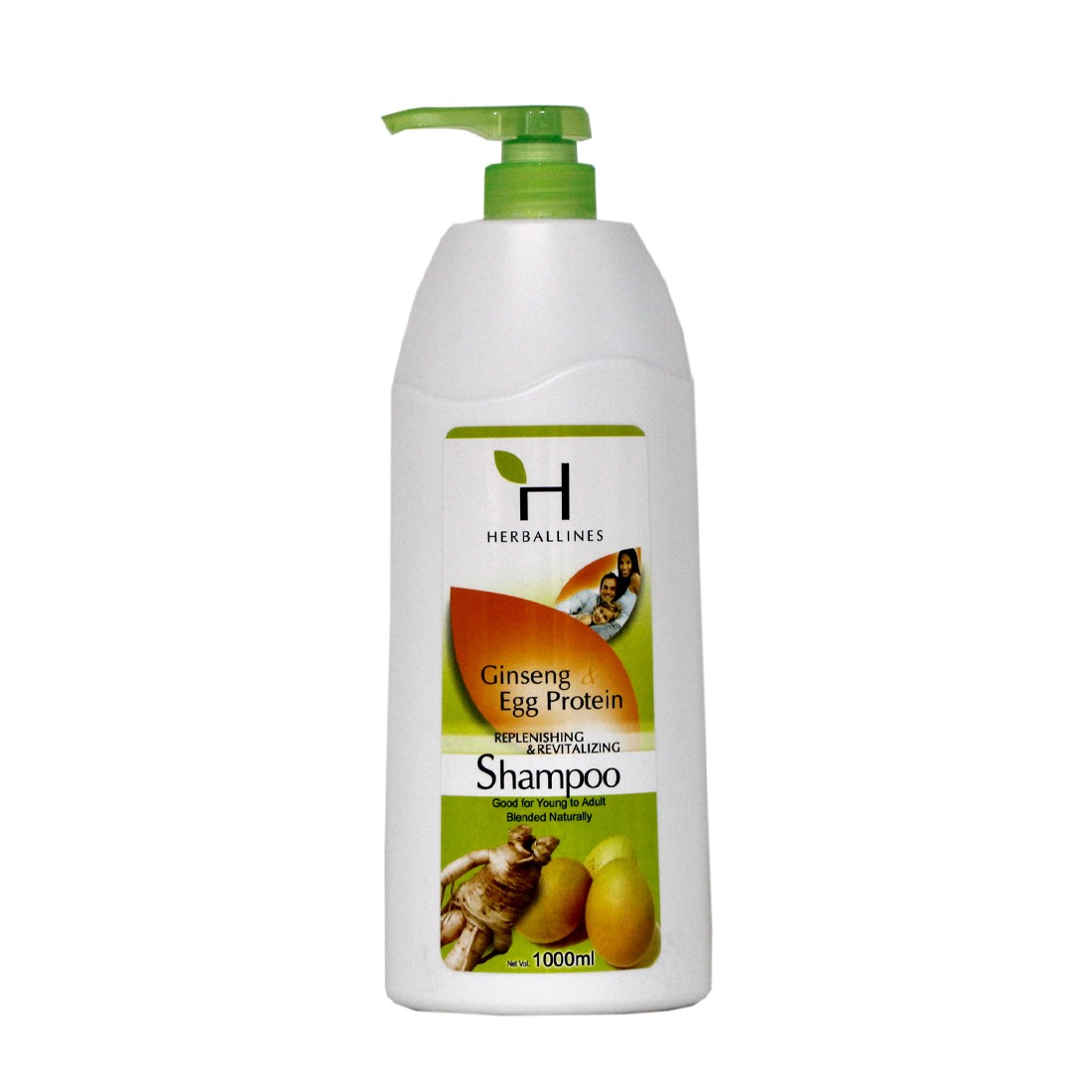 Herballines Ginseng & Egg Protein Shampoo 1000ml