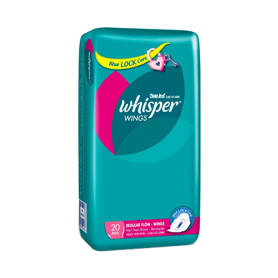 Whisper Regular Flow Wing Pad 23cm (20pcs)