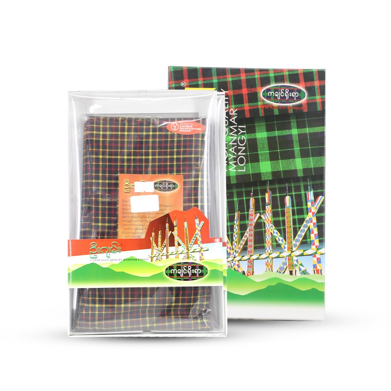 U Gyan Kachin Yoyar High Quality Myanmar Longyi