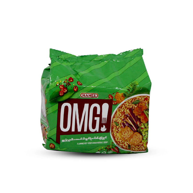 Mamee OMG Flaming Hot Vegetarian Noodle Soup 5pcs