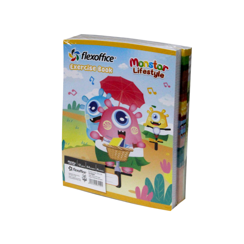 Flexoffice 4 Lines Exercise Book 12pcs (64 Pages)